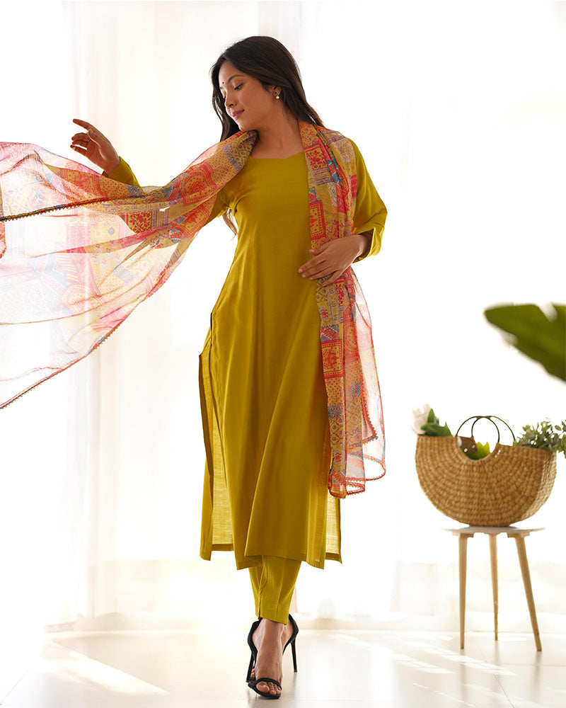 Pure Soft Heavy Viscose Ready To Wear Three Piece Kurti Suit