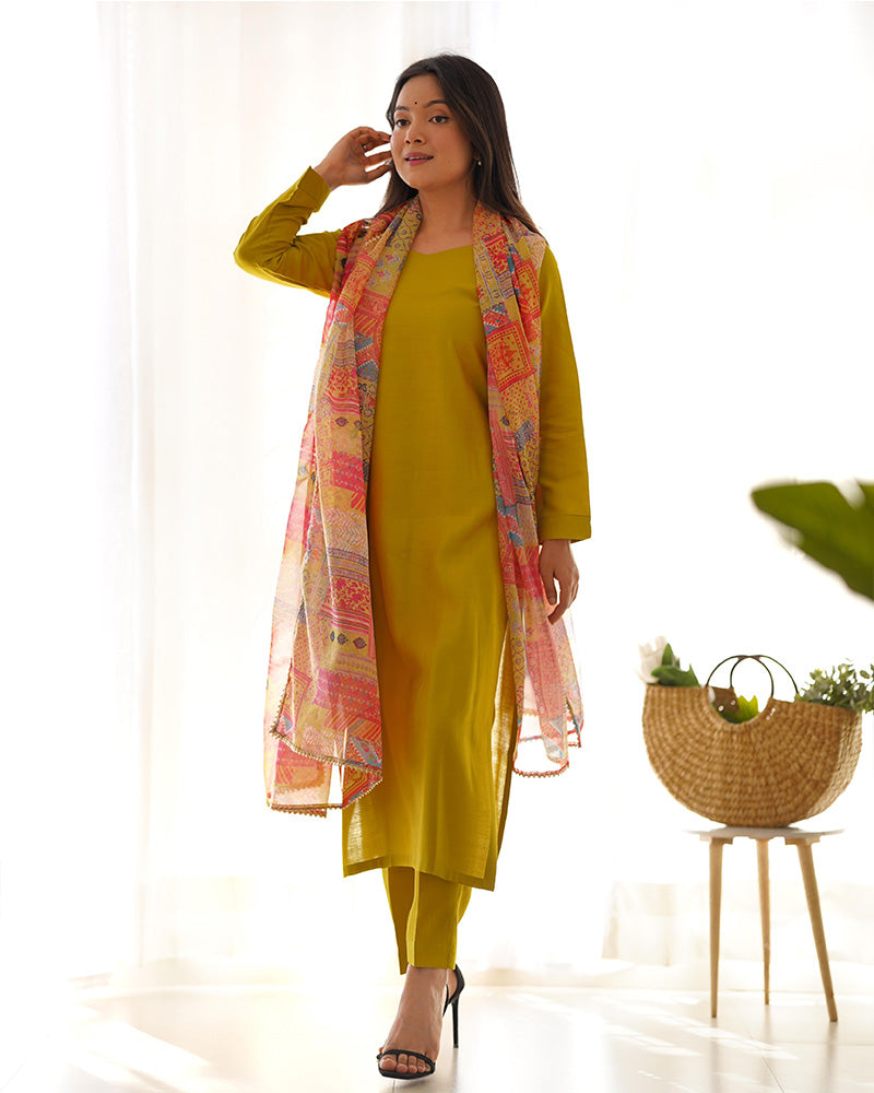 Pure Soft Heavy Viscose Ready To Wear Three Piece Kurti Suit