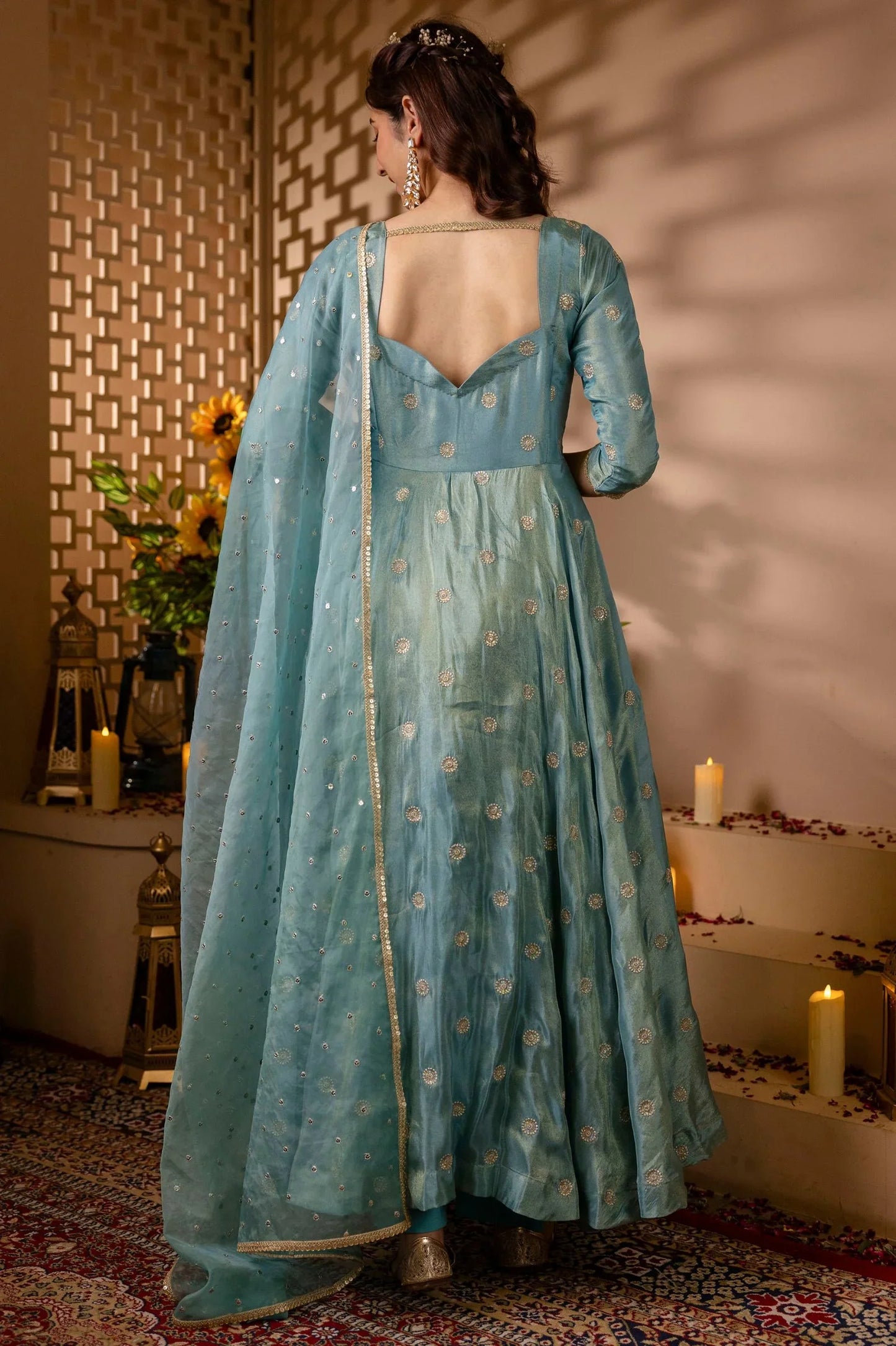 Elegant Sky Blue Anarkali Suit Set – Perfect for Weddings & Special Occasions