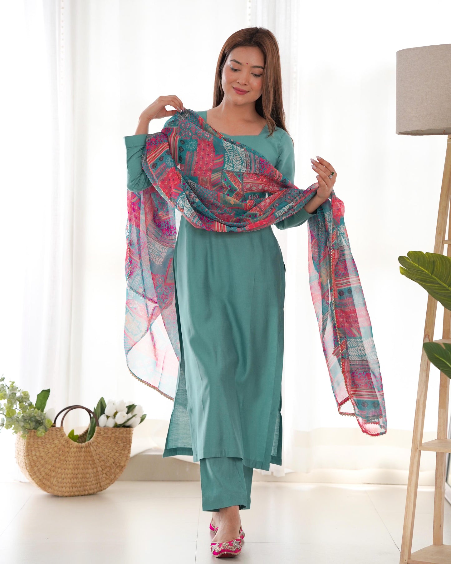 Pure Soft Heavy Viscose Ready To Wear Three Piece Kurti Suit