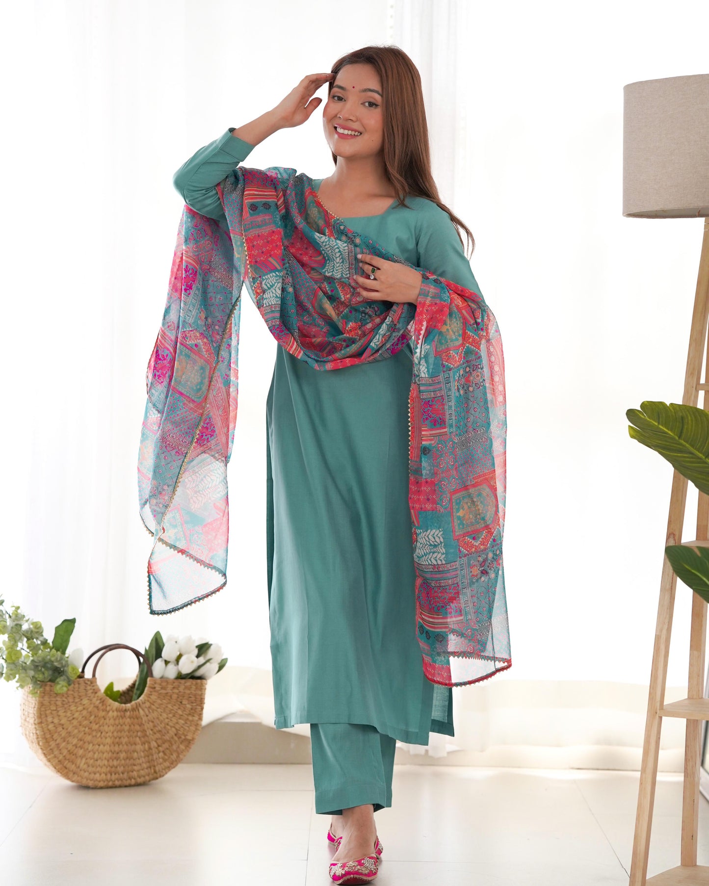 Pure Soft Heavy Viscose Ready To Wear Three Piece Kurti Suit