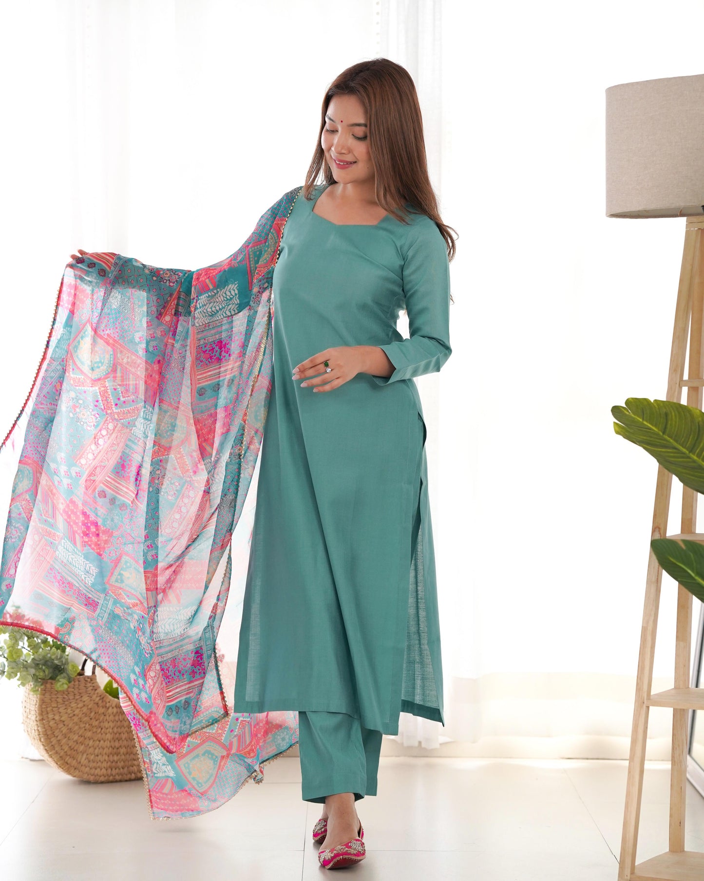 Pure Soft Heavy Viscose Ready To Wear Three Piece Kurti Suit