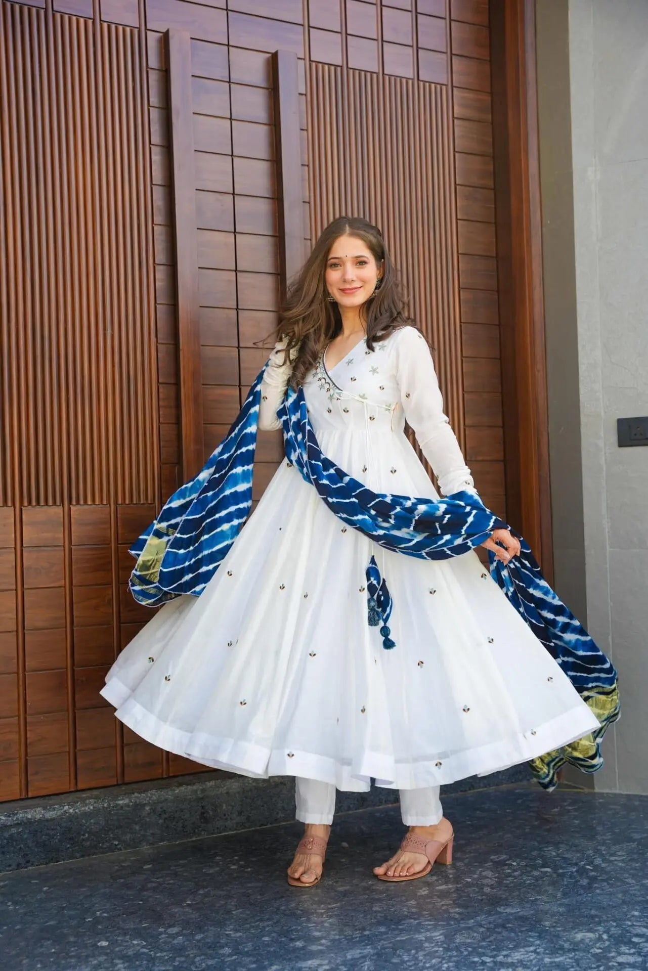 Ethan White Chanderi Suit Set